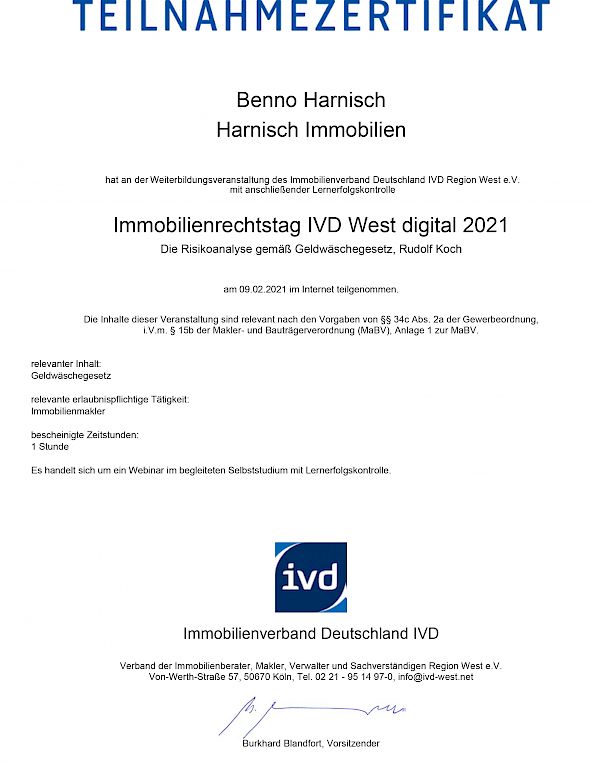 Immobilienrechtstag 2021 Harnisch Immobilien immer auf dem neuesten Stand