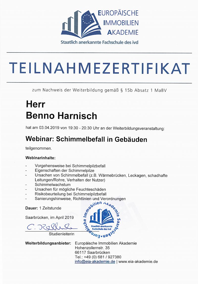 Teilnahmezertifikat