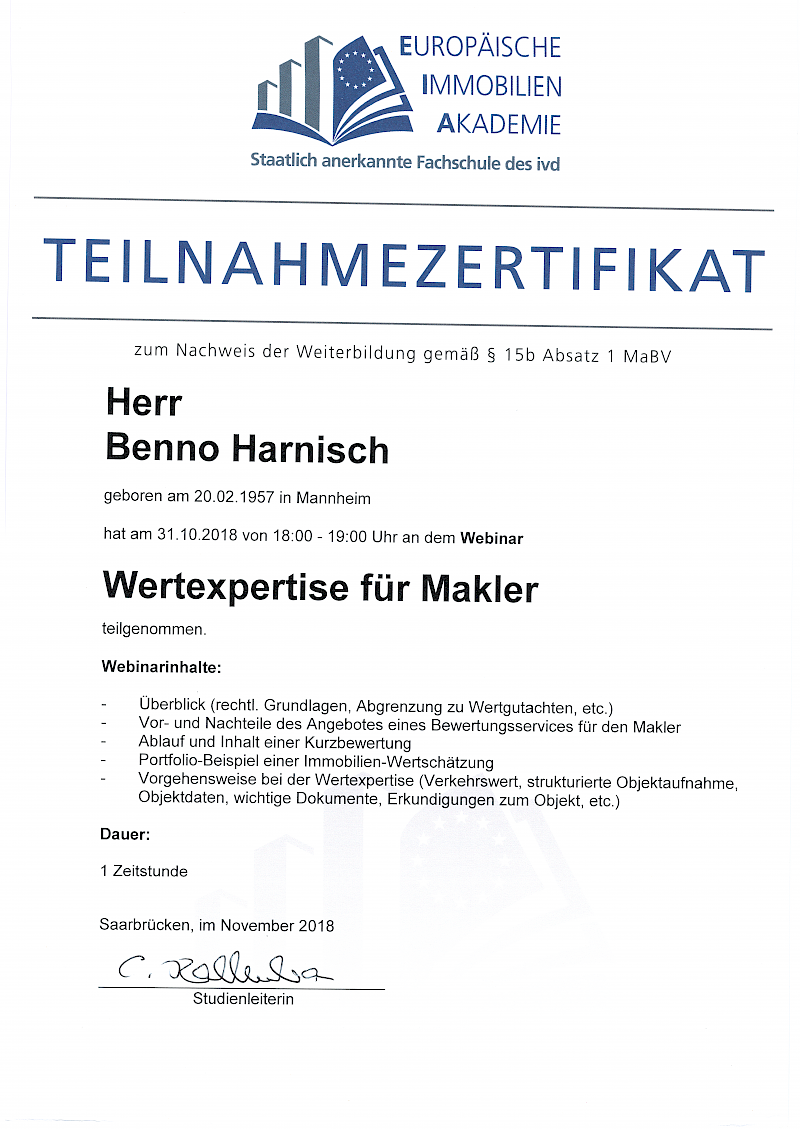 Teilnahmezertifikat