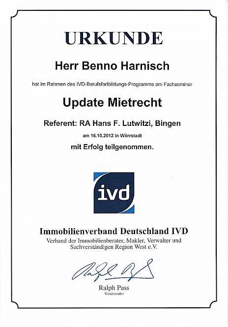 Teilnahmezertifikat IVD